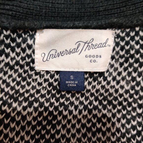 Universal Thread S Black White Leopard Print Knit Cardigan Button Front Sweater - Picture 7 of 8